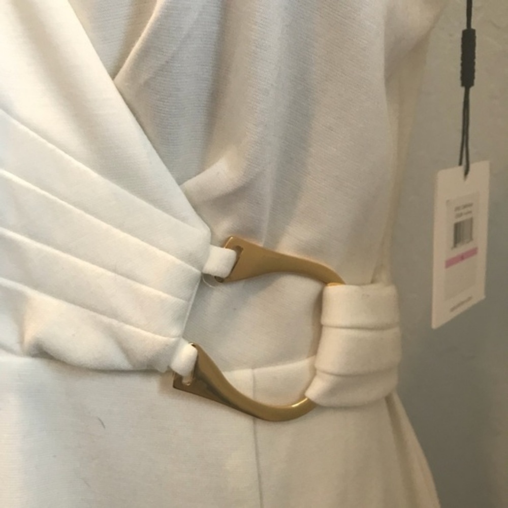 Calvin Klein V Neck Ivory color dress NWT - Picture 4 of 9